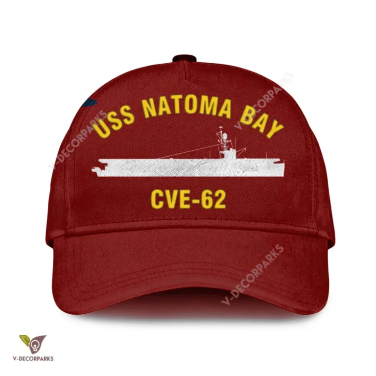 Uss Natoma Bay Cve-62 Classic Baseball Cap Gift For Navy Veteran, Custom Print/embroidered Us Navy Ships Classic Cap