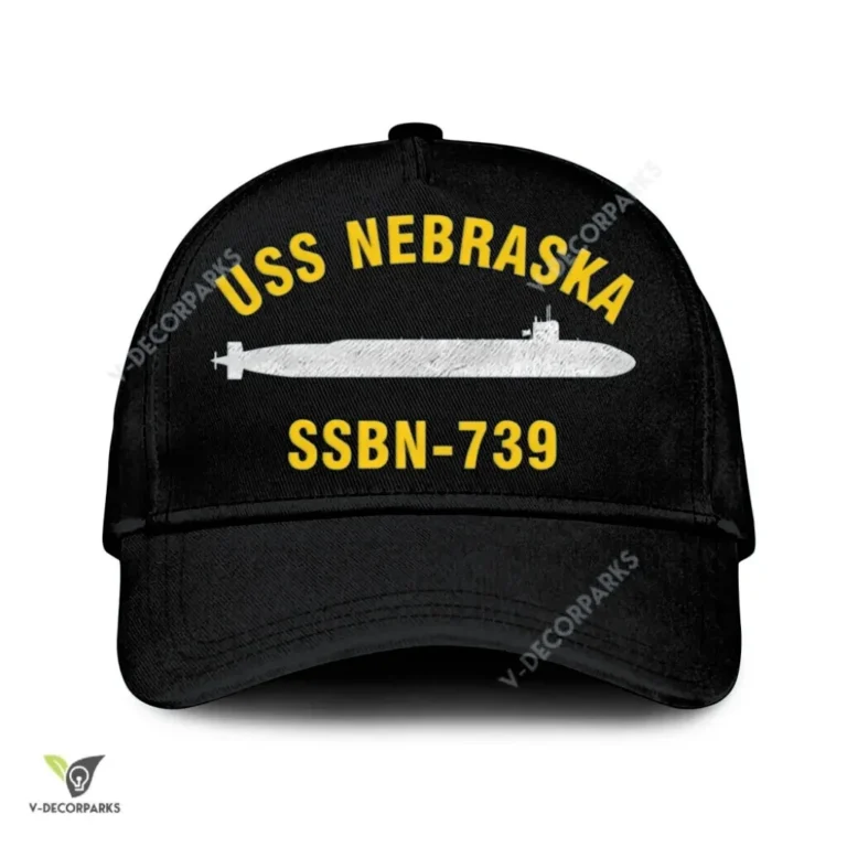 Uss Nebraska Ssbn-739 Classic Baseball Cap Gift For Navy Veteran, Custom Print/embroidered Us Navy Ships Classic Cap