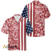 Corona Extra Hawaiian Shirt For Men - Red White Tropical Floral American Flag - Patriotic Summer Gift
