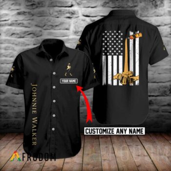 Personalized Johnnie Walker Hawaiian Shirt For Men - Black Printed Style - Casual Streetwear Gift