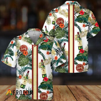 Jameson Whiskey Hawaiian Shirt For Men - Tropical Floral Stripe Pattern - Summer Beach Vacation Gift For Dad
