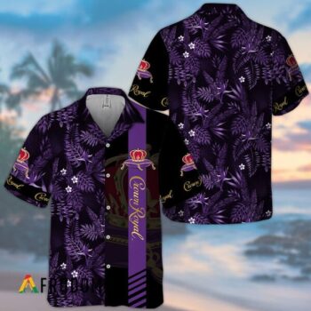 Crown Royal Hawaiian Shirt For Men - Midnight Purple Tropical Leaves - Casual Streetwear Golf Outfit