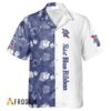 Pabst Blue Ribbon Hawaiian Shirt For Men - Tropical Blue & White Split - Casual Streetwear Gift