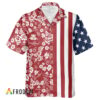 Crown Royal Hawaiian Shirt For Men - Red White Tropical Floral Us Flag - Patriotic Summer Vacation Gift