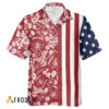 Jameson Hawaiian Shirt For Men - Red White Tropical Floral American Flag - Patriotic Summer Gift