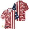 Jameson Hawaiian Shirt For Men - Red White Tropical Floral American Flag - Patriotic Summer Gift