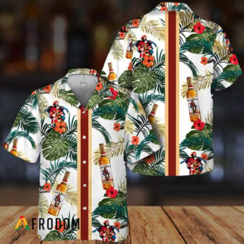 Captain Morgan Hawaiian Shirt For Men - Tropical Floral Stripe Pattern - Summer Beach Vacation Gift For Dad