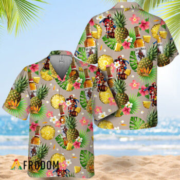 Captain Morgan Hawaiian Shirt For Men - Tropical Floral Pineapple - Casual Streetwear Gift