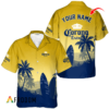 Personalized Corona Extra Hawaiian Shirt For Men - Palm Tree Surfboard - Summer Beach Vacation Gift