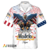 Modelo Negra Hawaiian Shirt For Men - American Eagle Fireworks - Patriotic Summer Beach Gift