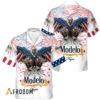 Modelo Negra Hawaiian Shirt For Men - American Eagle Fireworks - Patriotic Summer Beach Gift