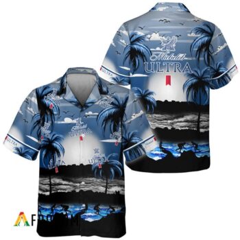 Michelob Ultra Hawaiian Shirt For Men - Tropical Beach Palm Tree Surf - Summer Vacation Outfit Gift