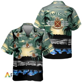 Jameson Whiskey Hawaiian Shirt For Men - Tropical Beach Palm Tree Surf - Summer Vacation Gift For Dad