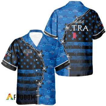 Michelob Ultra Hawaiian Shirt For Men - American Flag Tropical Split 3d - Patriotic Independence Day Gift