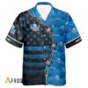 Natural Light Hawaiian Shirt For Men - American Flag Tropical Split 3d - Patriotic 4th Of July Outfit