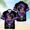 Crown Royal Hawaiian Shirt For Men - Death Skull Black Purple - Gothic Casual Streetwear Halloween Gift