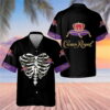 Crown Royal Hawaiian Shirt For Men - Chest Bone All Black - Gothic Casual Streetwear Halloween Gift
