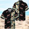 Budweiser Hawaiian Shirt For Men - Tropical Flower Half Black Design - Summer Beach Vacation Outfit
