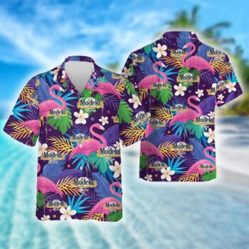 Modelo Especial Hawaiian Shirt For Men - Flamingo Tropical Floral - Summer Beach Vacation Gift