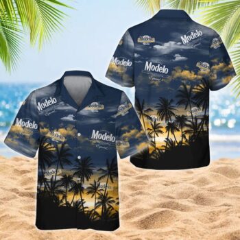 Modelo Logo Hawaiian Shirt For Men - Tropical Sunset Style - Summer Beach Vacation Gift
