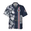 Modelo Especial Hawaiian Shirt For Men - Tropical Flowers Stripe Navy - Casual Streetwear Golf Outfit