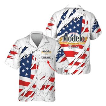 Custom Modelo Especial 3d Ripped Hawaiian Shirt For Men - American Flag - Patriotic Summer Gift