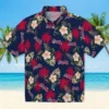 Atlanta Braves Hawaiian Shirt - Palm Tree Flower Navy - Gift For Men, Women