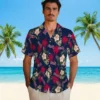 Atlanta Braves Hawaiian Shirt - Palm Tree Flower Navy - Gift For Men, Women