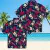 Atlanta Braves Hawaiian Shirt - Palm Tree Flower Navy - Gift For Men, Women
