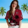 Atlanta Falcons Hawaiian Shirt � Beach Sunset Red Black Casual Button Down For Men & Women