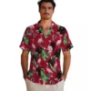 Atlanta Falcons Hawaiian Shirt � Flamingo Leaf Motif Red Casual Button Down For Men & Women