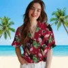 Atlanta Falcons Hawaiian Shirt � Flamingo Leaf Motif Red Casual Button Down For Men & Women
