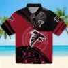 Atlanta Falcons Hawaiian Shirt � Football Wave Red Black Casual Button Down For Men & Women