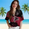 Atlanta Falcons Hawaiian Shirt � Football Wave Red Black Casual Button Down For Men & Women