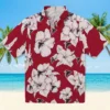Atlanta Falcons Hawaiian Shirt � Hibiscus Blooms Red White Casual Button Down For Men & Women