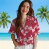 Atlanta Falcons Hawaiian Shirt � Hibiscus Clusters Red Casual Button Down For Men & Women