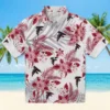 Atlanta Falcons Hawaiian Shirt � Hibiscus Palm Leaves Red White Casual Button Down For Men & Women