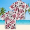 Atlanta Falcons Hawaiian Shirt � Hibiscus Palm Leaves Red White Casual Button Down For Men & Women