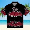 Atlanta Falcons Hawaiian Shirt � Hibiscus Stripe Red Black Casual Button Down For Men & Women