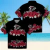 Atlanta Falcons Hawaiian Shirt � Hibiscus Stripe Red Black Casual Button Down For Men & Women