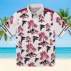 Atlanta Falcons Hawaiian Shirt � Palm Island Print Red White, Casual Button Down For Men & Women