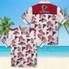 Atlanta Falcons Hawaiian Shirt � Palm Island Print Red White, Casual Button Down For Men & Women