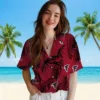 Atlanta Falcons Hawaiian Shirt � Palm Leaf Red, Casual Button Down For Men & Women