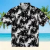 Atlanta Falcons Hawaiian Shirt � Palm Motifs Black White, Casual Button Down For Men & Women