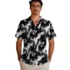 Atlanta Falcons Hawaiian Shirt � Palm Motifs Black White, Casual Button Down For Men & Women