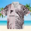 Atlanta Falcons Hawaiian Shirt � Palm Stripes Red Black White, Casual Button Down For Men & Women