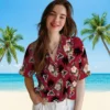 Atlanta Falcons Hawaiian Shirt � Palm Tree Flower Red, Casual Button Down For Men & Women