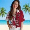 Atlanta Falcons Hawaiian Shirt � Palm Trees Red White, Casual Button Down For Men & Women
