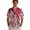 Atlanta Falcons Hawaiian Shirt � Sunset Palms Red White, Casual Button Down For Men & Women