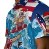 Atlanta Falcons Hawaiian Shirt � Surfing Santa Blue, Casual Button Down For Men & Women